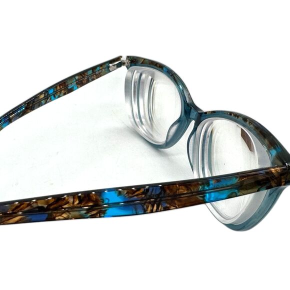 Scott Harris Europa Eyeglass Frame SH558C3 Clear Blue Tortoise Cat Eye 55-15-138 - Picture 2 of 8
